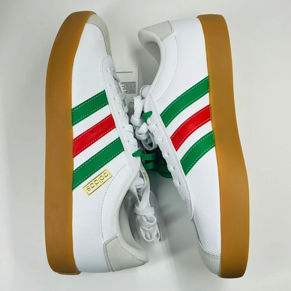Adidas VL Court 3.0 Skateboarding Mens 10 White Green Red IF4466 Sneakers
